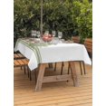 thumbnail image 2 of Outdoor Tablecloth with Umbrella Hole and Zipper, Fall Rectangle Table Cloth 60x102 Inch Waterproof Tablecloth, Sage Green Pumpkin Thanksgiving Stripe Leaf Picnic Table Cover for Patio Camping, 2 of 7