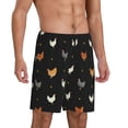 thumbnail image 2 of Balery Funny Chicken Pantalones cortos de pijama de punto de algodón para hombre con cinturilla y bolsillos-3X-Large, 2 of 6