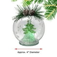 thumbnail image 2 of LED Glass Globe Christmas Ornament Hand Painted Glitter Snowflakes and Tree Color Changing Lights, 2 of 4