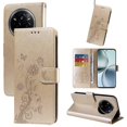 thumbnail image 4 of For Realme 14 Pro 5G Leather Case Butterfly Floral Imprint Wallet Stand Cover - Green, 4 of 5