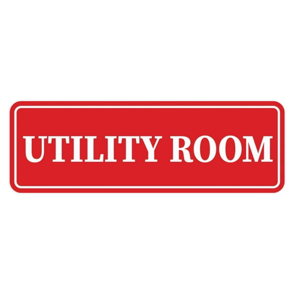 Standard Utility Room Sign (Red) - Large