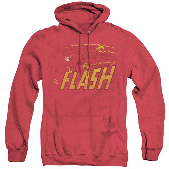 DC Comics Flash Flash Speed Distressed Adult Heather Hoodie Sweatshirt Red