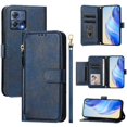 thumbnail image 3 of Funda para Motorola edge 30 Fusion con cremallera tipo cartera, tarjetero, marco de fotos, soporte y cordón, de piel sintética. azul, 3 of 5