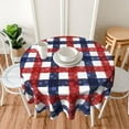 thumbnail image 3 of July 4th Patriotic American Flag Plaid Red Blue White Waterproof Picnic Patio Party Round Table Cloth Cover 60 Inch Circular Tablecloth for 20-47 Inch Home Dining Room, 3 of 6