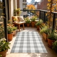 thumbnail image 7 of Orange and Black Plaid Rug, 32'' x 20'' Fall Outdoor Front Door Decor Mat, Cotton Washable Hand-Woven Rug for Layered Doormat, Autumn Halloween Thanksgiving Carpet for Porch, Entryway, 7 of 7