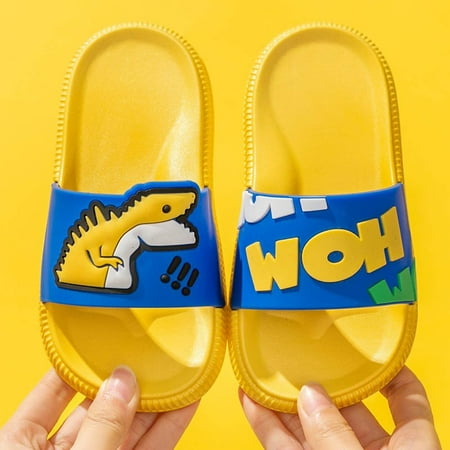 

Simplmasygenix Kids Shoes Clearance Boys Girls Slippers Non-slip Cute Flat Bottom Dinosaur Home Bathing Beach Sandals