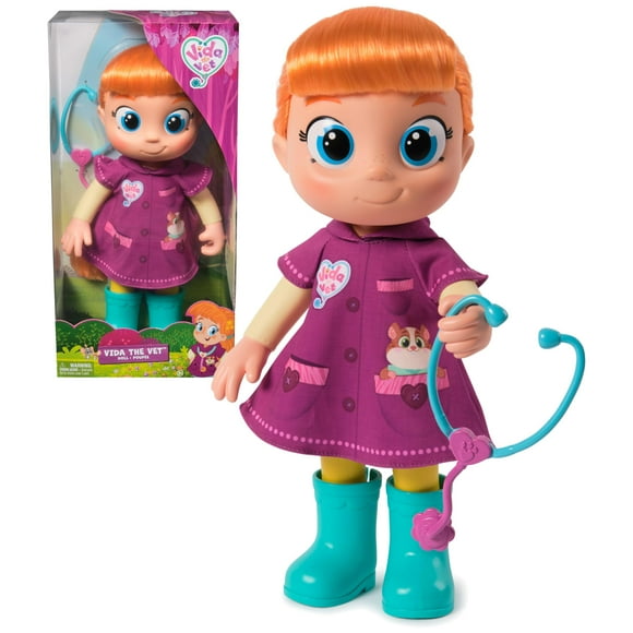 Vida the Vet,Vida Poupée pour Tout-Petits, Poupée Jouet de 13 Pouces de Haut avec Cheveux Rouges Enracinés et Accessoires de Kit de Docteur, Jouets pour Filles et Garçons de 3 Ans et Plus