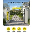 thumbnail image 2 of KFFKFF Single Folding Security Gate, Lockable Scissor Gate with Swivel Casters, Steel Retractable Gate for Entryways, Garages, Warehouses, and Pools, 70.87 x 63.39 in (W x H), 2 of 9