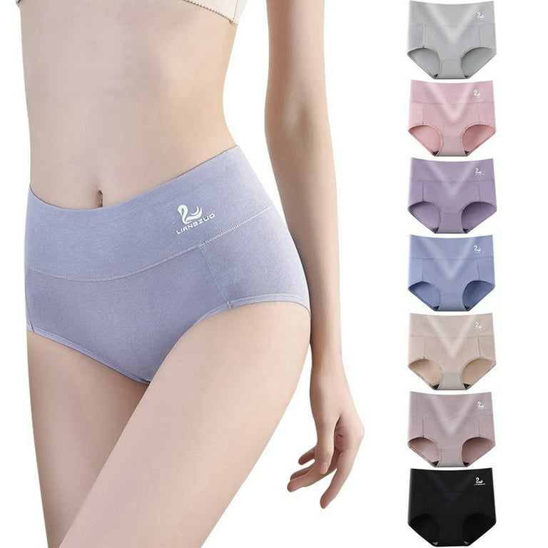 Spdoo 5 Pack Women's Cotton Underwear Mid-High Waist Stretch Briefs Soft  Underpants Breathable Ladies Panties