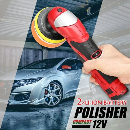 12V Car Polisher Waxing Polishing Machine 2x Li-ion Battery + 1x Charge( 0~3000 RPM Adjustable