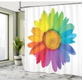 thumbnail image 4 of Ambesonne Colorful Shower Curtain, Hippie Daisy Spring, 69"Wx70"L, Multicolor, 4 of 4