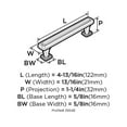 thumbnail image 6 of Amerock Bp36548 Wells 3-3/4" (96 Mm) Center To Center Bar Cabinet Pull - Gunmetal, 6 of 7