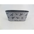 thumbnail image 1 of Black Bees on White Washed Honey Comb Pattern Metal Planter, 1 of 1