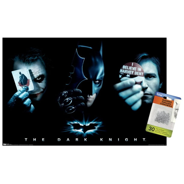 Comics - The Dark Knight - Joker, Harvey Dent Wall Poster with Push Pins, 14.725" x 22.375" - Walmart.com