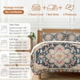 thumbnail image 6 of Black Boho Bedding Duvet Cover Set Full Size 4 Pieces Oriental Medallion Retro Distressed Bohemian Bedding Set with Zipper Closure, 1 Comforter Cover 86x86 Inches 1 Flat Sheet & 2 Pillow Cases, 6 of 7