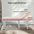 thumbnail image 2 of LZBEITEM Pink Wide Stationary Massage Table with Backrest for Treatment Table Physical Therapy Table Spa Facial Bed, Metal Frame 27.5'' Wide 73'' Long Heavy Duty Professional Stationary Massage Bed, 2 of 9