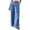 Blue, variant on Elegant Wide Leg Casual Pants For With Subtle Lace Relaxed Fit Everyday Wear For Smart Casual Style Business Casual for Women Pants