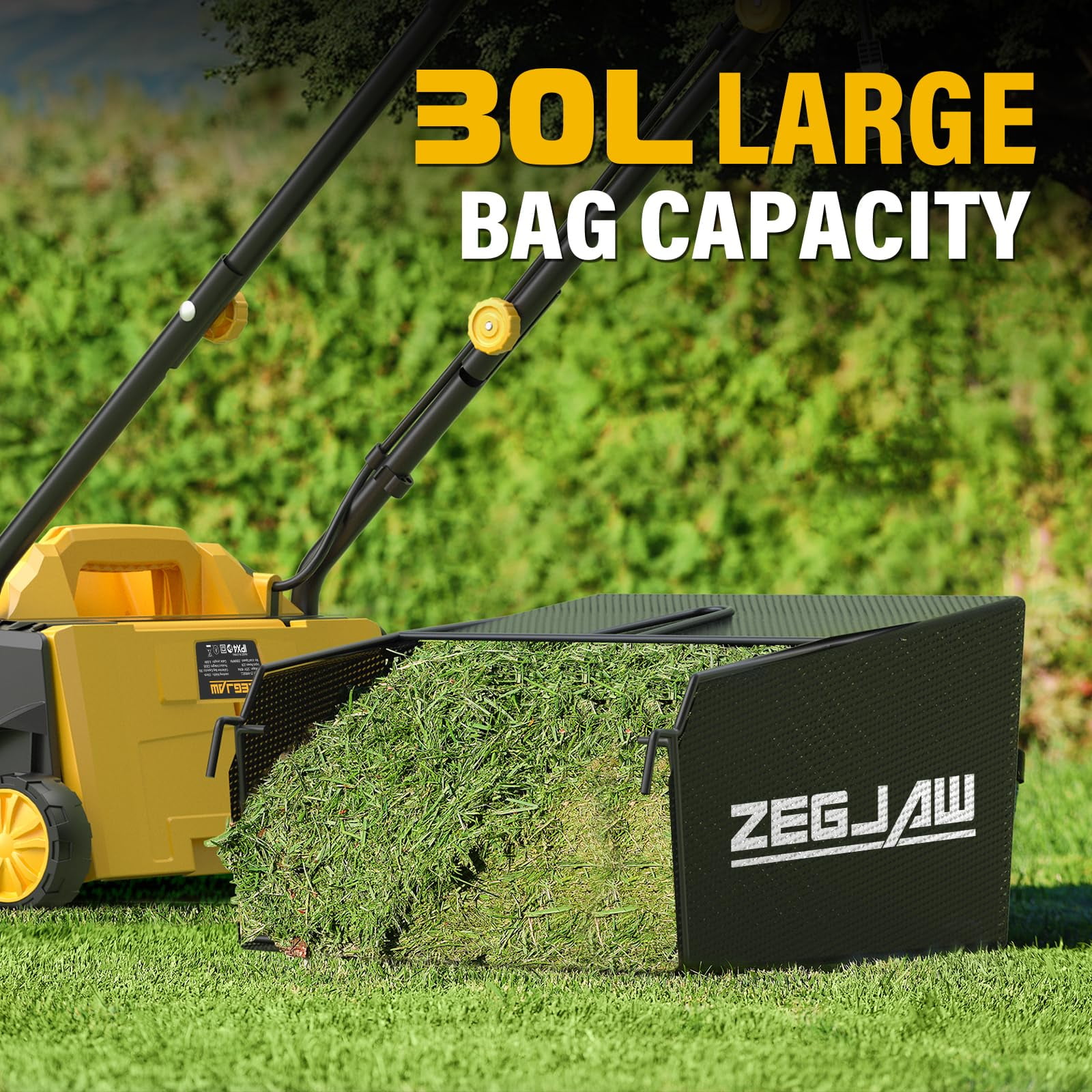 ZEGJAW Electric Dethatcher and Scarifier, 13 in, 12 Amps, 2-in-1 Walk-Behind Thatch Remover with 4-Position Depth Adjustment