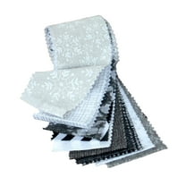 Wxqbjtam 10Pcs Roll up Cotton Fabric Strips Black