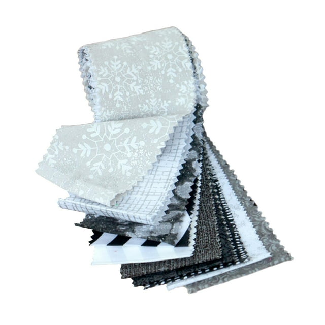10 tiras de tela de algodón, rollos de gelatina para manualidades, álbumes de recortes y costura. Negro