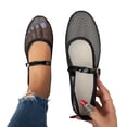 thumbnail image 5 of Samdudou Mary Jane Shoes for Women Closed Toe Sheer Mesh Flats Breathable Lightweight Upper Single Strap Heart Buckle Detail Casual Summer Daily Office Work Footwear, 5 of 8