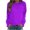Purple, variant on Zip Up Sweatshirt Women Without Hood Womens Dressy Tops Fashion Casual Long Sleeve Round Neck Solid Sweatshirt
