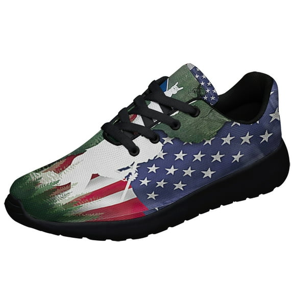 Bigfoot Sasquatch Vermont American flag Shoes Sneakers Black Size 3.5
