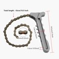 thumbnail image 2 of Oil Filter Tool Strap Wrench Silver Aluminum Oil Filter Wrench with Chains Chain Wrench 450MM Adjustable Wrench Oil Filter Tensioner for Auto-Motorcycle/Opening Filters, 2 of 4