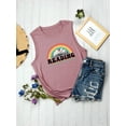 thumbnail image 4 of ZXSXSY Reading Tank Tops for Women Cute Book Lover Teacher T-Shirts Rainbow Sleeveless Tee Tops, 4 of 7