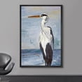thumbnail image 2 of wall26 Framed Canvas Print Wall Art Blue Beach Wave Ocean Sea Crane Bird Nature Wilderness Illustrations Modern Art Decorative Rustic Relax/Calm for Living Room, Bedroom, Office - 16"x24" B, 2 of 5