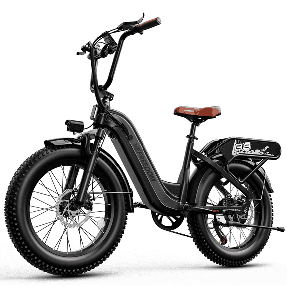 vefreedom Electric Bike for Adults with Peak 500W Motor, 48V 20Ah Removable Battery Fast Ebike,20" x4.0 Fat Tire Commuting Electric Mountain Bike,7-Speed, Step-Thru Bicycle