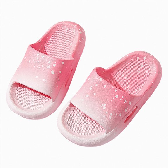 Gubotare Kids Beach Slippers Girls Girl's Cute Bowtie Slippers Non-Slip Slip On Open Toe Princess Slide Sandals Soft Summer Casual Beach Garden Shoes Size 13(Pink,13 Toddler)