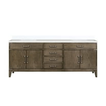 Harbor 84 in W x 22 in D Grey Oak Double Bath Vanity and Cultured Marble Top