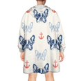 thumbnail image 2 of Anchor and Bulldog Dog Wearable Oversized Blanket,Wearable Blanket Hoodie for Adults,Cozy Hooded Blankets with Super Pockets,Super Warm Fuzzy Pullover for Women & Men, 2 of 6