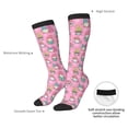 thumbnail image 4 of Naloa pink Holiday Joy Knee Socks, High Socks Long Stretchy Sock Women Knee High Stocking, Long Socks for Women, 4 of 6