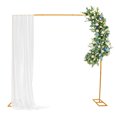 thumbnail image 3 of Metal Wedding Stand, 7.87ft Metal Wedding Backdrop Stand, Square Gold Wedding Arch Stand, 3 of 19