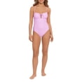 thumbnail image 2 of No Boundaries Juniors Solid Crossback Ruffle One Piece Swimsuit, 2 of 4