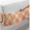 thumbnail image 2 of Checkered Bed Skirt, Abstract Concept Tartan Pattern in Geometric Design from Squares Tangerine, Elastic Bedskirt Dust Ruffle Wrap Around for Bedding Decor, 4 Sizes, Orange and White, by Ambesonne, 2 of 2