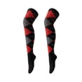 thumbnail image 3 of Women Over-the-knee Socks 1 Pair Winter Socks Rhombus Printing Over-the-knee Socks Warm Extra Loose Ankles Contrasting Color Stockings for Wear, 3 of 6