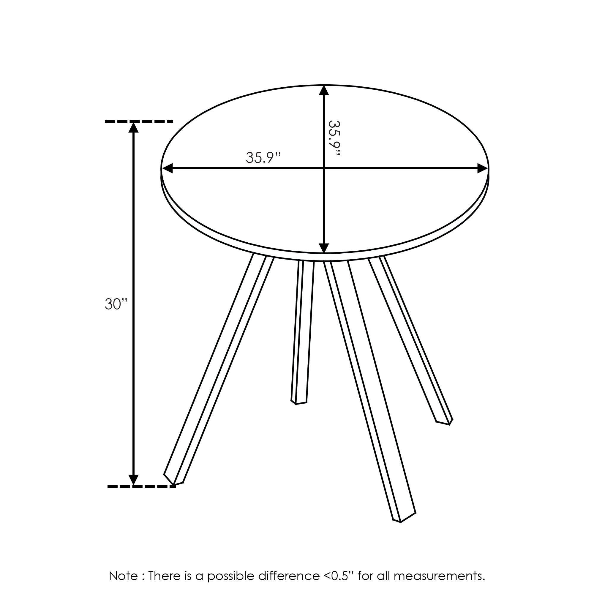 Furinno REDANG Outdoor 4-Leg Round Smart Top Table, Black Walnut