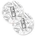 thumbnail image 1 of Carolines Treasures CJ2007-ICARC Lettre I Lettre de Note Musicale Ensemble de 2 Porte-Gobelet Coaster Voiture, 1 of 1