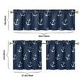 thumbnail image 6 of Kitchen Curtains 24 Inch Short - 3 Panel Set, Nautical Anchor Lighthouse Coastal Design, Rod Pocket Window Curtain for Beach House, Marine Ocean Wave Pattern, Easy Wash, 6 of 6