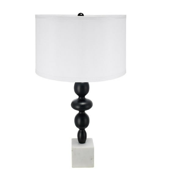A&B Home Table Lamp with Round Four Tiered Body - 15"Dia. x 29.5"H - Black/White