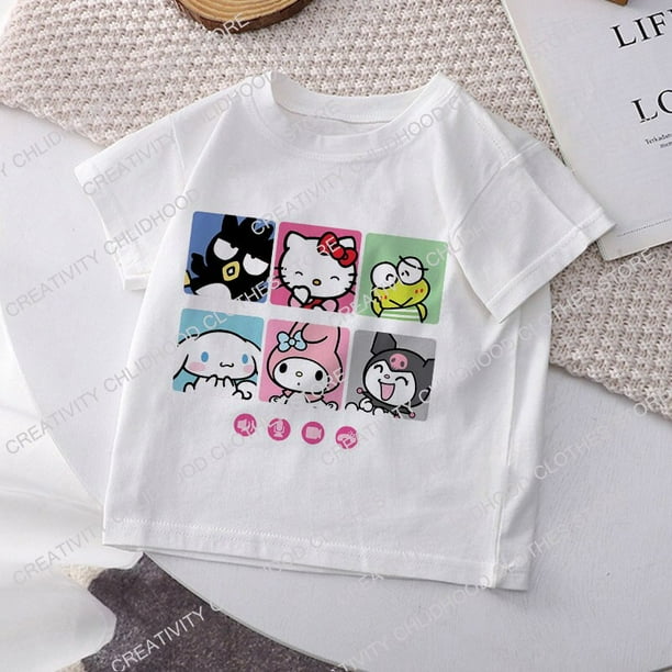 Camiseta de Hello Kitty Melody para niños, ropa informal de Anime Sanrio, Kawaii, Y2k