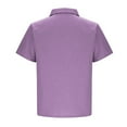 thumbnail image 3 of ohmzyzo Mens Short Sleeve Shirts Vintage Washed and Distressed Pure Cotton Lapel Polo Shirt Purple XXL, 3 of 5
