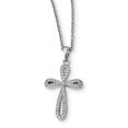 thumbnail image 1 of Sterling Silver CZ Brilliant Embers Cross Necklace 18 Inch, 1 of 3