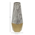 thumbnail image 3 of DecMode 18" Faux Marble Gold Ceramic Vase with Gold Base, 3 of 7