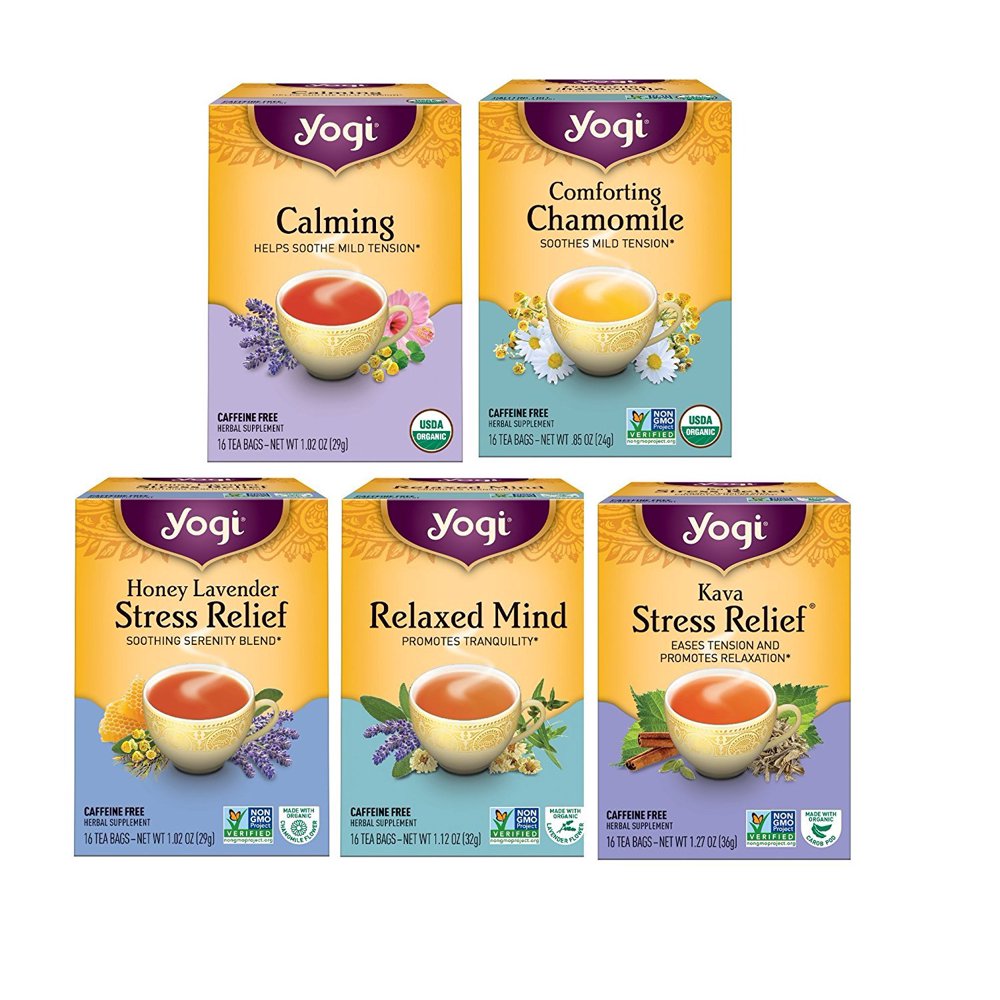 Yogi Tea Relaxation Variety Pack 5 Different Stress Relieving Herbal Teas