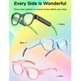 thumbnail image 3 of Kids Smart Bluetooth Glasses, UV400 Blue Light Blocking Glasses, Works with iOS/Android for Kids 6-12 (Blue), 3 of 8