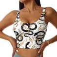 thumbnail image 1 of Fotbe Snake Sujetador Deportivo Largo sin Aros para Mujer con Almohadillas y Soporte Medio, Transpirable y Absorbente, Camiseta Tipo Chaleco o Tank Top-Medium, 1 of 8
